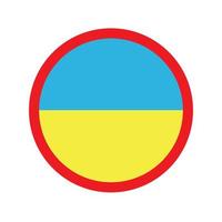 icona vettoriale rotonda, bandiera nazionale del paese ucraina.