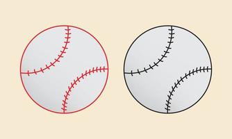 baseball professionale per il softball della squadra sportiva nell'illustrazione di vettore dell'attrezzatura sportiva di colore rosso e bianco