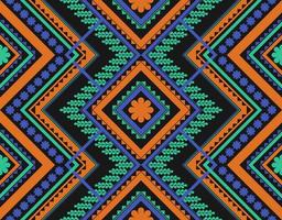 modello senza cuciture etnico geometrico tradizionale. decorazione floreale colorata. design per sfondo, carta da parati, illustrazione vettoriale, tessile, tessuto, abbigliamento, batik, moquette, ricamo. vettore