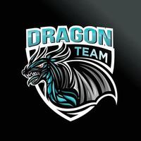 vettore di disegno del logo della mascotte del drago