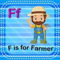 la lettera f della flashcard è per l'agricoltore vettore