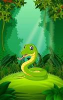 serpente nella foresta chiara e verde vettore