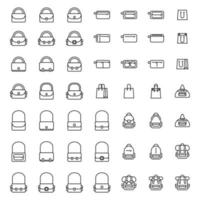 set completo di icone della borsa, illustrazione vettoriale