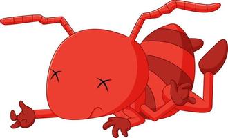tristezza della formica rossa carina vettore
