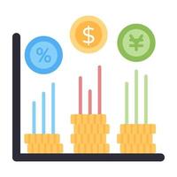 un'icona di download premium di analisi finanziaria vettore