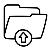 icona di download premium della cartella di caricamento vettore