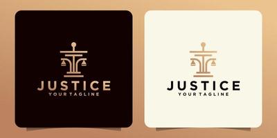 design del modello di logo della legge sulla giustizia creativa vettore