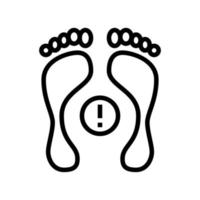illustrazione vettoriale dell'icona della linea dei piedi di deformità posturale