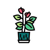 illustrazione vettoriale dell'icona del colore della pianta della casa del fiore della ceramica