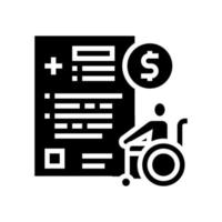 illustrazione vettoriale dell'icona del glifo con indennità disabilitata