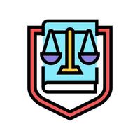 simbolo della legge con illustrazione vettoriale dell'icona a colori delle scale
