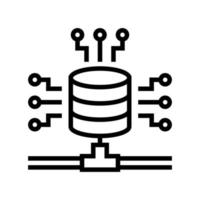 illustrazione vettoriale dell'icona della linea di elaborazione digitale della connessione elettronica