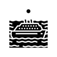 illustrazione vettoriale dell'icona del glifo dell'oceano aperto
