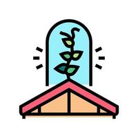giardinaggio sull'illustrazione vettoriale dell'icona del colore del tetto della casa