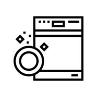 illustrazione vettoriale dell'icona della linea della lavastoviglie