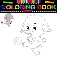 libro da colorare elefante vettore