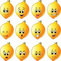 limoni con diverse emoticon vettore