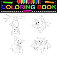 libro da colorare pipistrello vettore