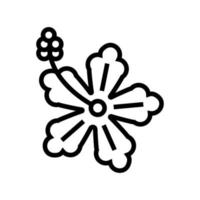 illustrazione vettoriale dell'icona della linea di fiori di ibisco hawaii
