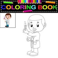 libro da colorare scienziato vettore
