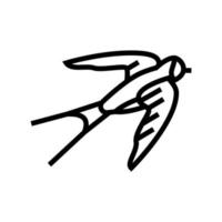 illustrazione vettoriale dell'icona della linea dell'uccello di rondine