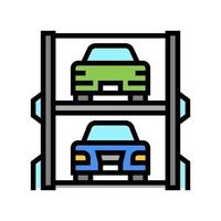 illustrazione vettoriale dell'icona del colore del parcheggio multilivello moderno