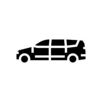 illustrazione vettoriale dell'icona del glifo dell'auto van minivan