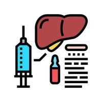 illustrazione vettoriale dell'icona del colore del fegato della vaccinazione