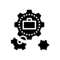 illustrazione vettoriale dell'icona del glifo con ingranaggi meccanici