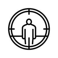 illustrazione vettoriale dell'icona della linea di uccisione del bersaglio
