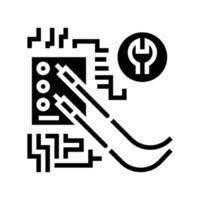 illustrazione vettoriale dell'icona del glifo elettronico di saldatura e riparazione