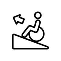uomo su sedia a rotelle icona vettore illustrazione del profilo
