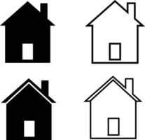 icona domestica su sfondo bianco. segno della casa. simbolo della piccola casa. stile piatto. vettore