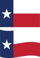 bandiera del Texas su sfondo bianco. segno della bandiera del texas d'onda. simbolo dello stato del Texas. stile piatto. vettore