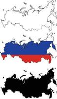 icona della mappa della russia su sfondo bianco. contorno della mappa della russia. stile piatto. vettore