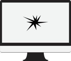 icona del monitor rotto su sfondo trasparente. segno del monitor del computer rotto. simbolo del monitor schermo rotto. stile piatto. vettore