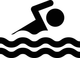 icona di nuoto su sfondo bianco. segno dell'acqua di nuotata estiva. simbolo del nuoto. stile piatto. vettore