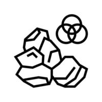 illustrazione vettoriale dell'icona della linea di pietra minerale