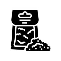 illustrazione vettoriale dell'icona del glifo del sacchetto di farina di segale