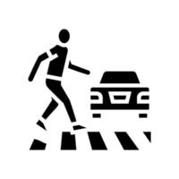illustrazione vettoriale dell'icona del glifo di attraversamento umano della strada