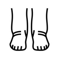 piedi edema salute malattia linea icona illustrazione vettoriale