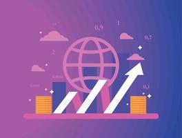 infografica di profitto con sfera vettore