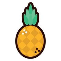 icona di doodle di frutta di ananas vettore