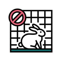 fermare il coniglio nell'illustrazione vettoriale dell'icona del colore della gabbia