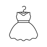 icona della linea di abiti da sera. segno di stile lineare per il web design. illustrazione di vettore del profilo del vestito da sposa