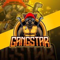 design del logo della mascotte di gangstar esport vettore