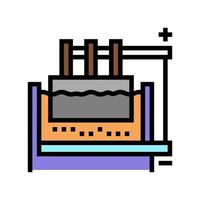 illustrazione vettoriale dell'icona del colore della produzione di alluminio per elettrolisi