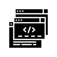 illustrazione vettoriale dell'icona del glifo di Windows di codice