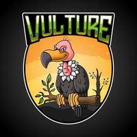 illustrazione della mascotte del logo dell'avvoltoio vettore