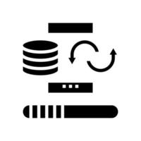 illustrazione vettoriale dell'icona del glifo di elaborazione digitale per la pulizia dei dati